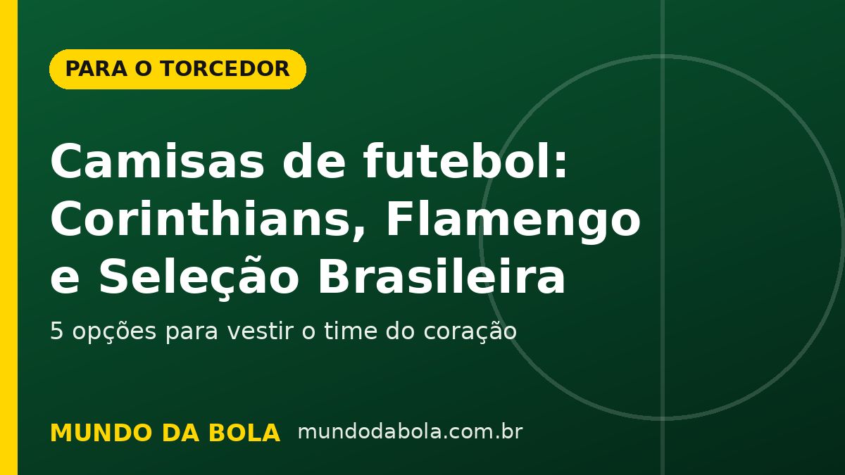 Arte: camisas de futebol de Corinthians, Flamengo e Seleção Brasileira