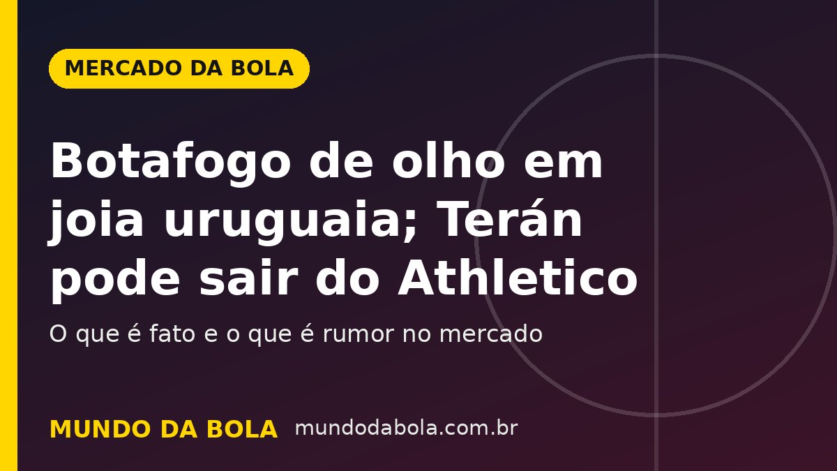 Mercado da bola: Botafogo, joia uruguaia e Terán do Athletico-PR